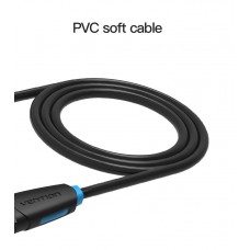 Удлинитель USB-USB 2.0 Vention F/M PVC Round gold-plated 480Mbps 5m Black (CBCBJ)