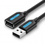 Удлинитель USB-USB 2.0 Vention F/M PVC Round nickel-plated 480Mbps 5m Black (CBIBJ)