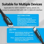 Кабель Type-C-MicroUSB-B 3.0 Vention M/M PVC Round nickel-plated 2A 5Gbps 1m Black (CQABF)