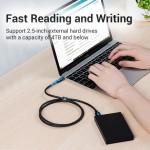 Кабель Type-C-MicroUSB-B 3.0 Vention M/M PVC Round nickel-plated 2A 5Gbps 1m Black (CQABF)