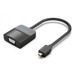 Адаптер MicroHDMI-VGA v.1.4 Vention 1080P 60Hz 0.15m 3.5 audio microusb power Black (AGBBB)