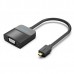 Адаптер MicroHDMI-VGA v.1.4 Vention 1080P 60Hz 0.15m 3.5 audio microusb power Black (AGBBB)