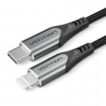 Кабель Type-C-Lightning Vention TPE Nylon Mfi C94 PD 18W 3A 480Mbps 1.5m Grey (TACHG)