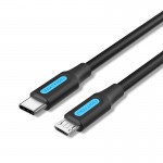 Кабель Type-C-MicroUSB Vention PVC 3A 480Mbps nickel-plated 1m Black (COVBF)