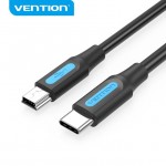 Кабель Type-C-MiniUSB Vention TPE Round 2A 480Mbps 1m Black (COWBF)