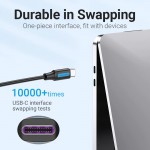Кабель Type-C-Type-C Vention TPE Round PD 100W 5A 480Mbps 1.5m Black (COTBG)