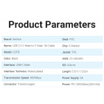 Кабель Type-C-Type-C Vention TPE Round PD 100W 5A 480Mbps 2m Black (COTBH)