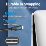 Кабель Type-C-Type-C Vention TPE Round PD 60W 3A 480Mbps 1.5m Black (COSBG)