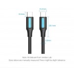 Кабель Type-C-Type-C Vention TPE Round PD 60W 3A 480Mbps 1.5m Black (COSBG)