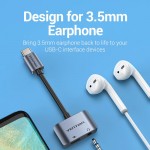 Адаптер Audio 2 ni 1 Type-C-3.5мм Vention M/2xF 1.5A nickel-plated 0.10m Black (BGSHA) Адаптер Audio 2 ni 1 Type-C-3.5мм Vention M/2xF 1.5A nickel-plated 0.10m Black (BGSHA)
