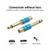 Адаптер Audio 6.35мм-RCA Vention M/F gold-plated Blue (VDD-C03)