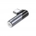 Адаптер Audio Type-C-3.5мм Vention Aluminum Alloy 90° Right M/F nickel-plated Black (BGWH0)