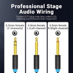 Кабель Audio 6.35мм-6.35мм Vention TRS M/2xM gold-plated 1m Black (BATBF)