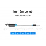 Кабель Audio 6.35мм-XLR Vention TRS PVC M/F nickel-plated 15m Black (BBEBN) Кабель Audio 6.35мм-XLR Vention TRS PVC M/F nickel-plated 15m Black (BBEBN)