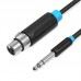Кабель Audio 6.35мм-XLR Vention TRS PVC M/F nickel-plated 15m Black (BBEBN)