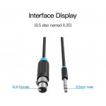 Кабель Audio 6.35мм-XLR Vention TRS PVC M/F nickel-plated 2m Black (BBEBH)