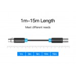 Кабель Audio XLR-XLR Vention PVC M/F nickel-plated 5m Black (BBFBJ)