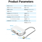 Адаптер 2 In 1 MiniDisplayPort-HDMI-VGA Vention M/2xF 4k 30Hz gold-plated 0.15m White (HBBWB) Адаптер 2 In 1 MiniDisplayPort-HDMI-VGA Vention M/2xF 4k 30Hz gold-plated 0.15m White (HBBWB)