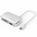 Адаптер 2 In 1 MiniDisplayPort-HDMI-VGA Vention M/2xF 4k 30Hz gold-plated 0.15m White (HBBWB)