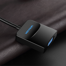 Адаптер DisplayPort-VGA v.1.2 Vention 1080P 60Hz gold-plated 0.15m Black (HBFBB)