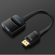 Адаптер DisplayPort-VGA v.1.2 Vention 1080P 60Hz gold-plated 0.15m Black (HBFBB)