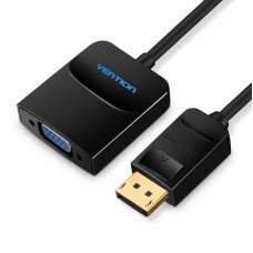 Адаптер DisplayPort-VGA v.1.2 Vention 1080P 60Hz gold-plated 0.15m Black (HBFBB)