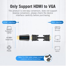 Адаптер HDMI-VGA-3.5мм v.1.4 Vention 1080P 60Hz gold-nickel-plated Black (AIDB0)