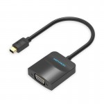 Адаптер MiniDisplayPort-VGA Vention 1080P 60Hz gold-plated 0.15m Black (HBDBB)