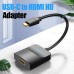 Адаптер Type-C-HDMI v.1.4 Vention 4K 30Hz gold-plated 0.15m Black (TDCBB)