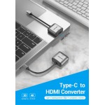 Адаптер Type-C-HDMI v.1.4 Vention Upgrade 4K 30Hz gold-plated 0.15m Grey (TDAHB) Адаптер Type-C-HDMI v.1.4 Vention Upgrade 4K 30Hz gold-plated 0.15m Grey (TDAHB)