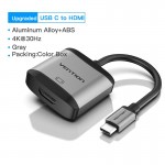 Адаптер Type-C-HDMI v.1.4 Vention Upgrade 4K 30Hz gold-plated 0.15m Grey (TDAHB) Адаптер Type-C-HDMI v.1.4 Vention Upgrade 4K 30Hz gold-plated 0.15m Grey (TDAHB)
