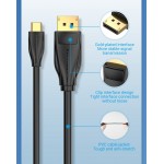 Кабель Type-C-DisplayPort v1.4 Vention PVC 8K 60Hz 4K 144Hz 2k 165Hz 1080P 240Hz 21.6Gbps gold-plated 1m Black (CGYBF)