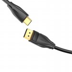 Кабель Type-C-DisplayPort v1.4 Vention PVC 8K 60Hz 4K 144Hz 2k 165Hz 1080P 240Hz 21.6Gbps gold-plated 1m Black (CGYBF)