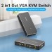 Сплиттер KVM 2 in 1 Out VGA-VGA Vention 1080P 60Hz 2USB gold-plated Black (DBEB0)