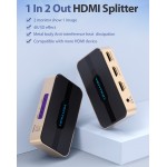 Сплиттер Video 2 In 1 HDMI-HDMI v.1.4 Vention F/4xF 4k 30Hz gold-plated Black/Gold (ACBG0)