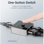 Сплиттер Video 2 In 1 HDMI-HDMI v.2.0 Vention F/2xF 4k 60Hz gold-plated Black (AFLI0)