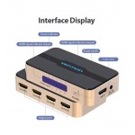 Сплиттер Video 4 In 1 HDMI-HDMI v.1.4 Vention F/4xF 4k 30Hz gold-plated Black/Gold (ACCG0)