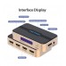 Сплиттер Video 4 In 1 HDMI-HDMI v.1.4 Vention F/4xF 4k 30Hz gold-plated Black/Gold (ACCG0)