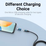 Адаптер Type-C-MicroUSB Vention F/M PVC 3A 480Mbps nickel-plated Black (CDXB0)