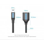 Адаптер USB-MiniUSB 5pin OTG 2.0 Vention PVC Round 2A 480Mbps nickel-plated 0.15m Black (CCTBB)