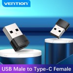 Адаптер USB-Type-C 2.0 Vention M/F PVC 3A 480Mbps nickel-plated Black (CDWB0)