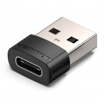 Адаптер USB-Type-C 2.0 Vention M/F PVC 3A 480Mbps nickel-plated Black (CDWB0)