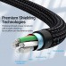 Кабель 2 в 1 USB-Type-C Vention Nylon 2.4А 480Mbps nickel-plated 1m Grey (CQOHF)