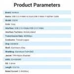 Кабель 2 в 1 USB-Type-C Vention Nylon 2.4А 480Mbps nickel-plated 1m Grey (CQOHF)
