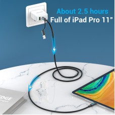 Кабель 2 в 1 USB-Type-C Vention PVC PD 60W 3A 480Mbps nickel-plated 0.5m Black (CQLBD)