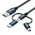 Кабель 3 в 1 USB-MicroUSB-Type-C-MiniUSB Vention PVC 2А 480Mbps nickel-plated 0.5m Black (CQIBD)