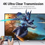 Кабель Type-C-Type-C 3.1 Vention TPE Nylon Thunderbolt 3 4K 60Hz PD 60W 3A 5Gbps nickel-plated 1m Grey (TAAHF)