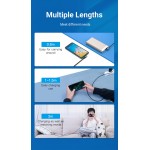 Кабель Type-C-Type-C Vention TPE Nylon Double 90° Degree PD 100W 5A 480Mbps nickel-plated 1m Grey (TANHF)