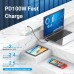 Кабель Type-C-Type-C Vention TPE Nylon Double 90° Degree PD 100W 5A 480Mbps nickel-plated 1m Grey (TANHF)