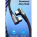 Кабель Type-C-Type-C Vention TPE Nylon Double 90° Degree PD 100W 5A 480Mbps nickel-plated 1m Grey (TANHF)